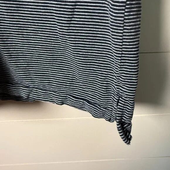 Relwen Men Knit T-Shirt Short Sleeves Navy & White Stripe Size 2X - Picture 4 of 5